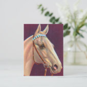 mooi wit paard briefkaart (Staand voorkant)