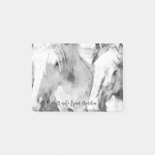 Mooi wit paard gepersonaliseerd post-it® notes (Voorkant)