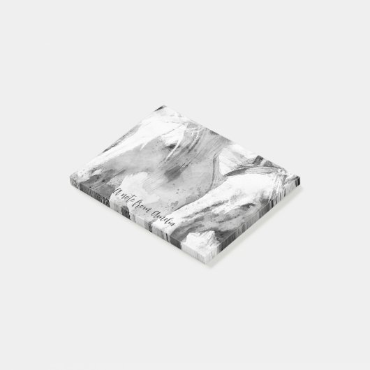 Mooi wit paard gepersonaliseerd post-it® notes (Schuin)