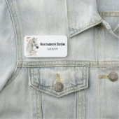 Mooi wit paard hoofd boho bloemen naamplaatje (In situ)