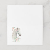 Mooi wit paard hoofd boho bloemen plaatskaartje (Buitenkant ongevouwen)