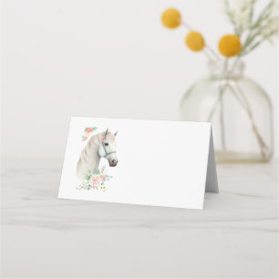 Mooi wit paard hoofd boho bloemen plaatskaartje