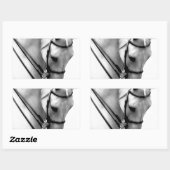 Mooi wit Paard hoofd Rechthoekige Sticker (Vel)