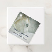 Mooi wit paard in de winter Foto Kerstmis Bedankjes Labels (In situ)