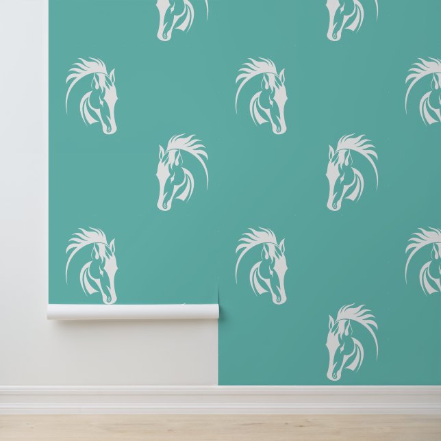 Mooi wit paard ontwerp behang (Applicatie)