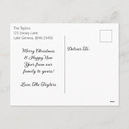 Mooi wit paard op Boerderij Feestdagenkaart (Achterkant)