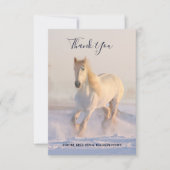 Mooi wit paard rennen in de sneeuw dank u bedankkaart (Voorkant)