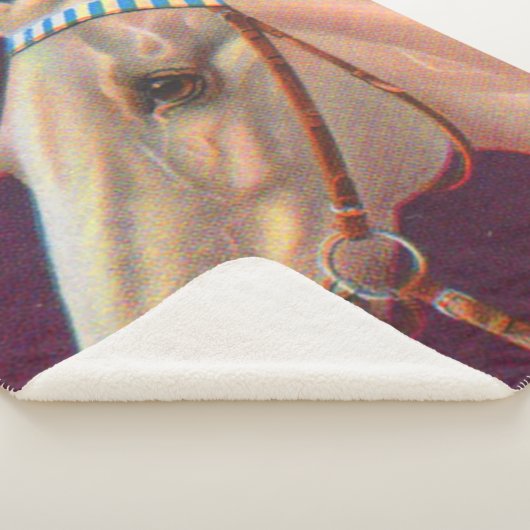 mooi wit paard sherpa deken (3/4)