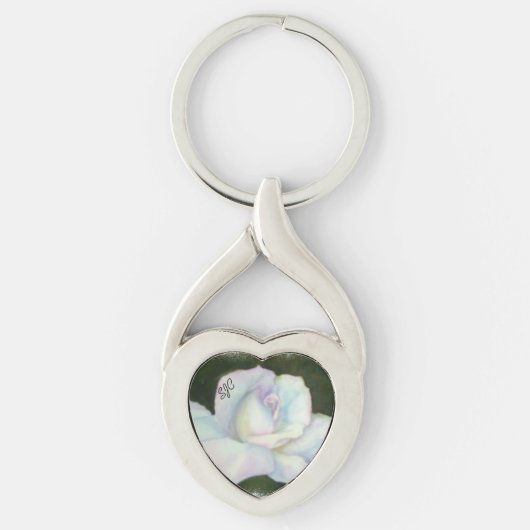 MOOI WIT ROSE VALENTIJN SLEUTELHANGER (Voorkant)