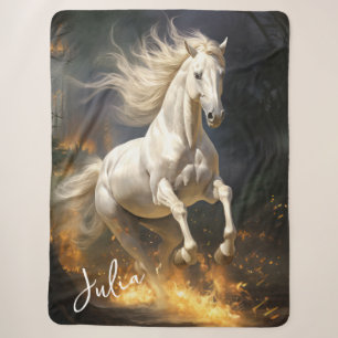 Mooi wit volbloed paard sherpa deken