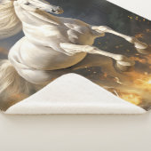 Mooi wit volbloed paard sherpa deken (3/4)