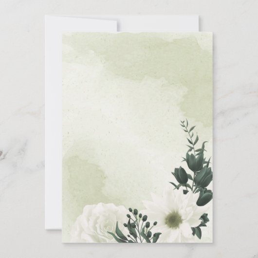 mooi wit vrijgezellenfeest met florkleurige bloem kaart (Achterkant)