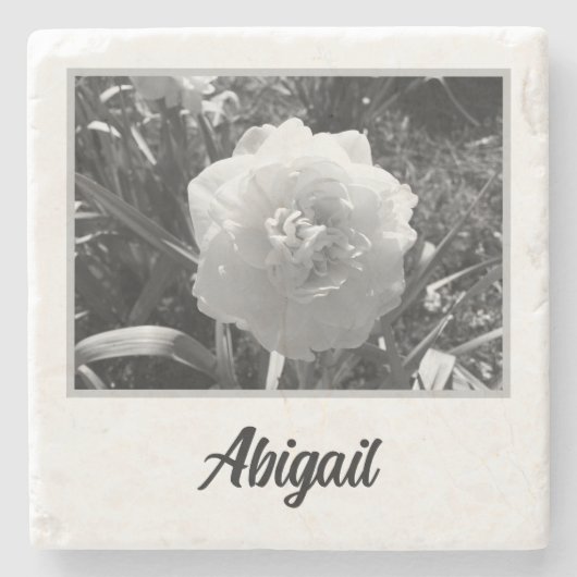 Mooi Witte Daffodil Stenen Onderzetter (Voorkant)