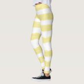 Mooi witte gele aquarel strepen leggings (Links)