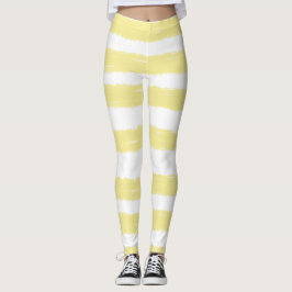 Mooi witte gele aquarel strepen leggings