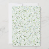 Mooi Witte Mint Lichtblauwe Bloemige Bruiloftsdouc Kaart (Achterkant)