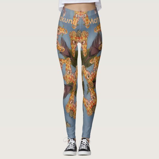 Mooi wonderbaarlijke schimmelblauwe giraffe Hakuna Leggings (Voorkant)
