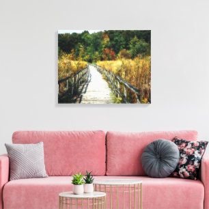 Mooi Wooden Wandwandelpad woud Canvas Afdruk