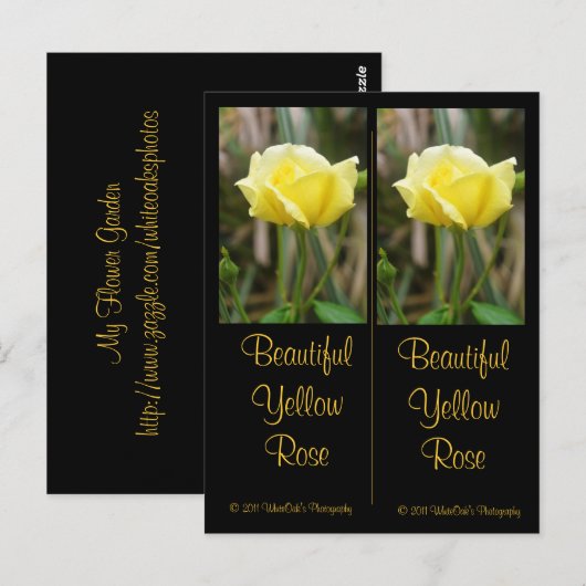 Mooi Yellow Rose Bladwijzer Briefkaart (Voorkant / Achterkant)