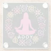 Mooi Yoga Pose Floral Design Glazen Onderzetter (Achterkant)