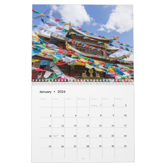 Mooi Yunnan, China Kalender (Jan 2026)