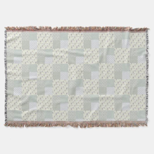 Mooi zacht groen patchwork ontwerp deken (Voorkant)