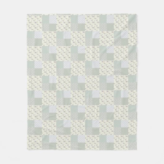 Mooi zacht groen patchwork ontwerp fleece deken (Voorkant)