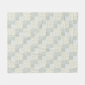Mooi zacht groen patchwork ontwerp fleece deken (Voorkant (Horizontaal))