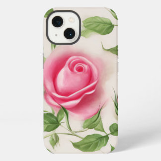 Mooi zacht pastel voorjaar roos patroon iPhone 13 hoesje