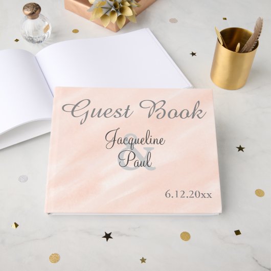 Mooi zachte blos bruiloft gast boek (Voorkant open)