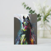 Mooi zadelras paard briefkaart (Staand voorkant)