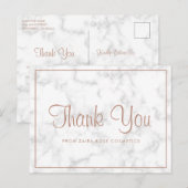 Mooi zakelijk modern marmer Roos Gold Hartelijk da Briefkaart (Voorkant / Achterkant)