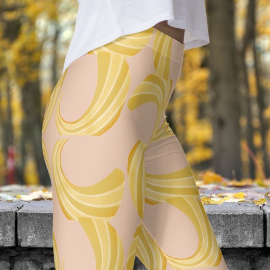 Mooi Zand Geel en Goud Curves Patroon Leggings