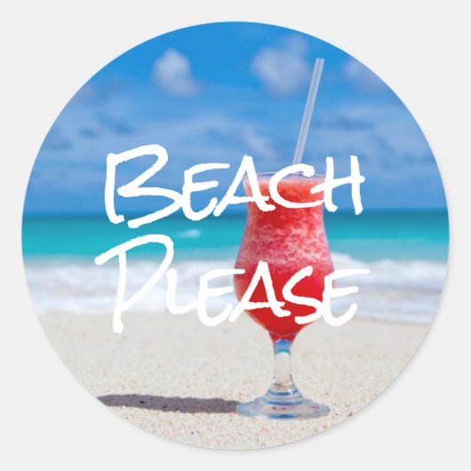 Mooi zandstrand gelieve rode daiquiri Sticker (Voorkant)