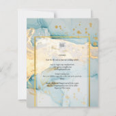 Mooi Zee Glass Gold Wedding Invite Turquoise (Achterkant)