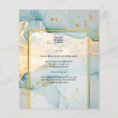 Mooi Zee Glass Gold Wedding Invite Turquoise (Achterkant)