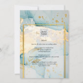 Mooi Zee Glass Gold Wedding Invite Turquoise Kaart (Achterkant)