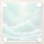 Mooi Zee groen glas Onderzetter (Achterkant)