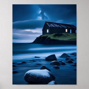 Mooi zeeen landschap of tekening poster