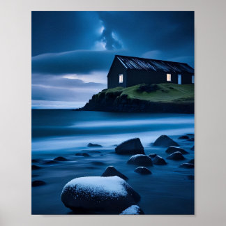 Mooi zeeen landschap of tekening poster