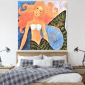 Mooi Zeemeermin Abstract digitaal schilderij Canvas Afdruk (Insitu (Slaapkamer))