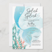 Mooi Zeemeermin Meisje Verjaardagsfeest Kaart (Voorkant)