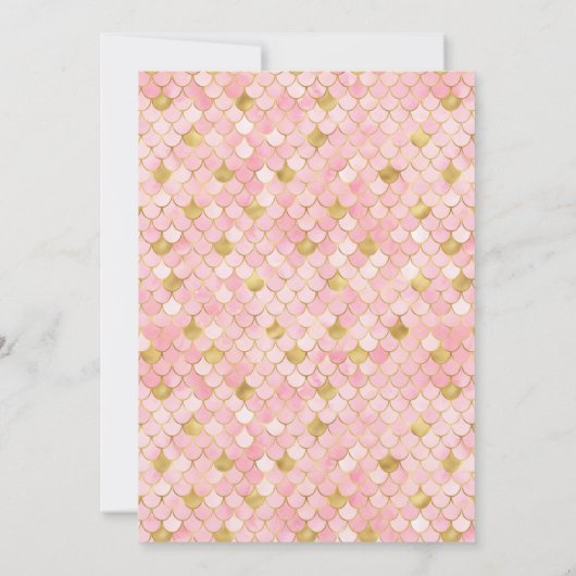 Mooi zeemeermin meisje verjaardagsfeestje kaart (Achterkant)