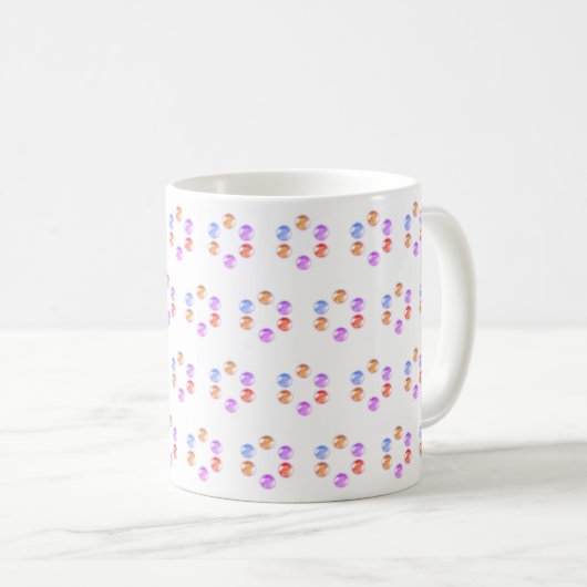 Mooi Zeshoek geometrisch patroon Koffiemok (Voorkant rechts)