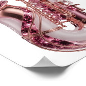 Mooi zilver ROZE SAXOFOON Aangepast ontwerp Poster (Hoek)