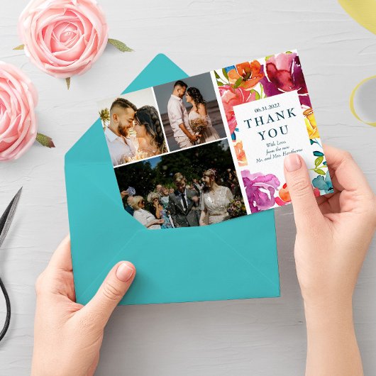 Mooi zomerelegant bruilofts "Dank je wel" kaartje Save The Date