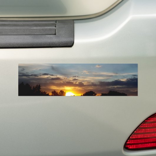 mooi zonneblauw landschap bumpersticker (Op auto)