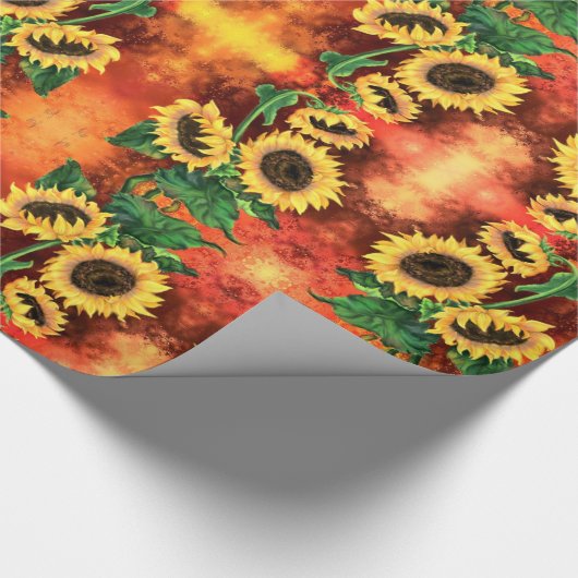 Mooi Zonnebloem inpakpapier (Hoek)