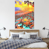 Mooi Zonsondergang Landschap in Digitale Kunst Sch Canvas Afdruk (Insitu (Slaapkamer))