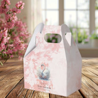 Mooi zwaan roze bloemig damast meisje Baby shower